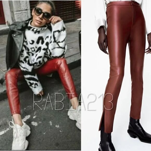 ZARA LEATHER LEGGINGS  - Picture 2 of 10